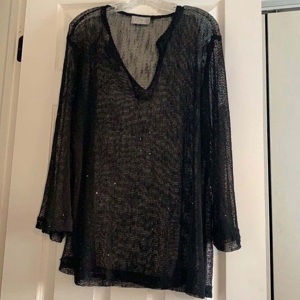 J Valdi long sleeve black top.